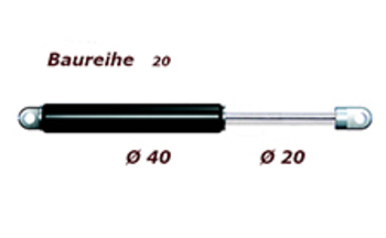 Zu sehen ist eine Abbildung der Gasfeder Baureihe 20