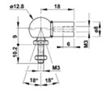 Zu sehen ist eine Abbildung mit einer CAD-Zeichnung von einem Winkelgelenk-WGQ3