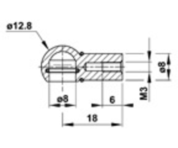 Zu sehen ist eine Abbildung mit einer CAD-Zeichnung von einer Kugelpfanne-KPQ6